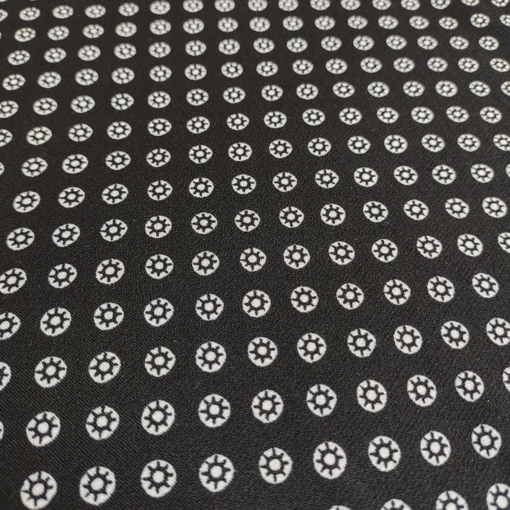 Michael Kors Dress Black White 3/4 Flare Sleeve Round Neck Stretch Size M